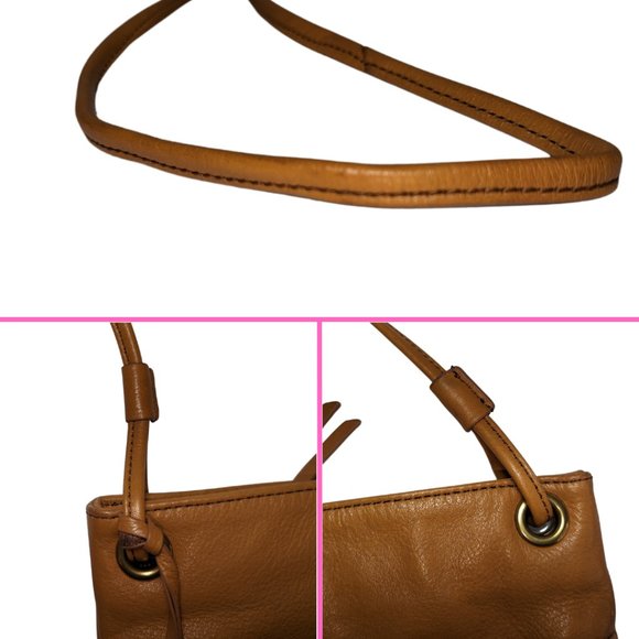 margot New York Small Caramel Brown Soft Leather Crossbody Purse - Lined - EUC - Picture 7 of 12